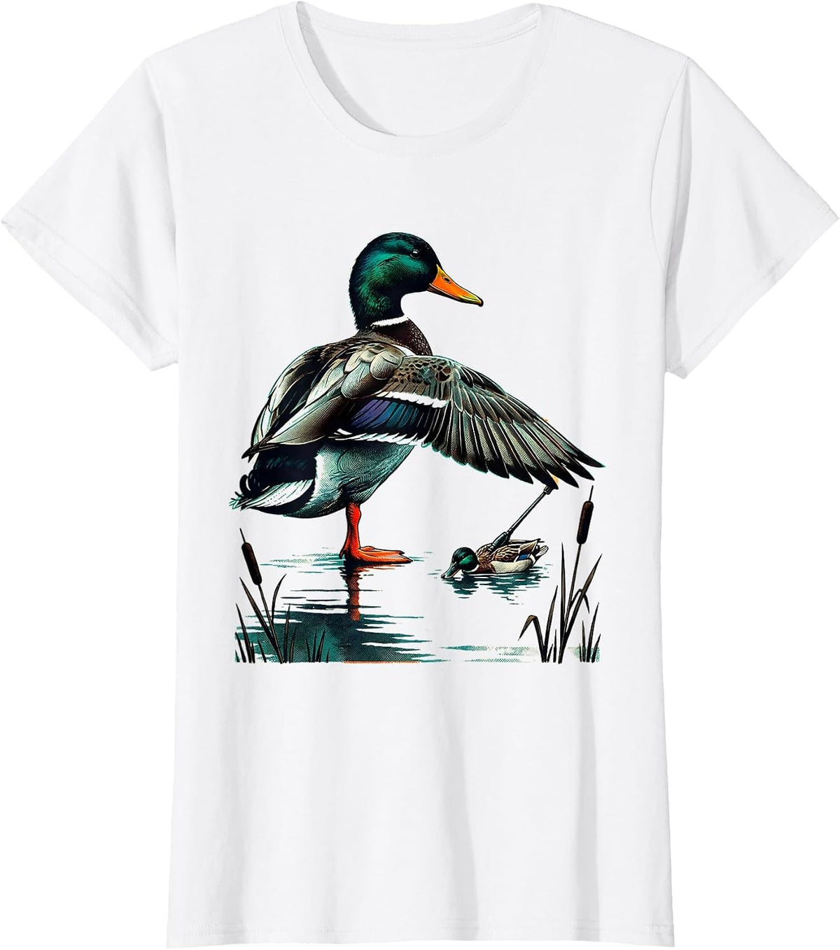 Mallard Duck Hunting Humor Dad Gift T-Shirt - White