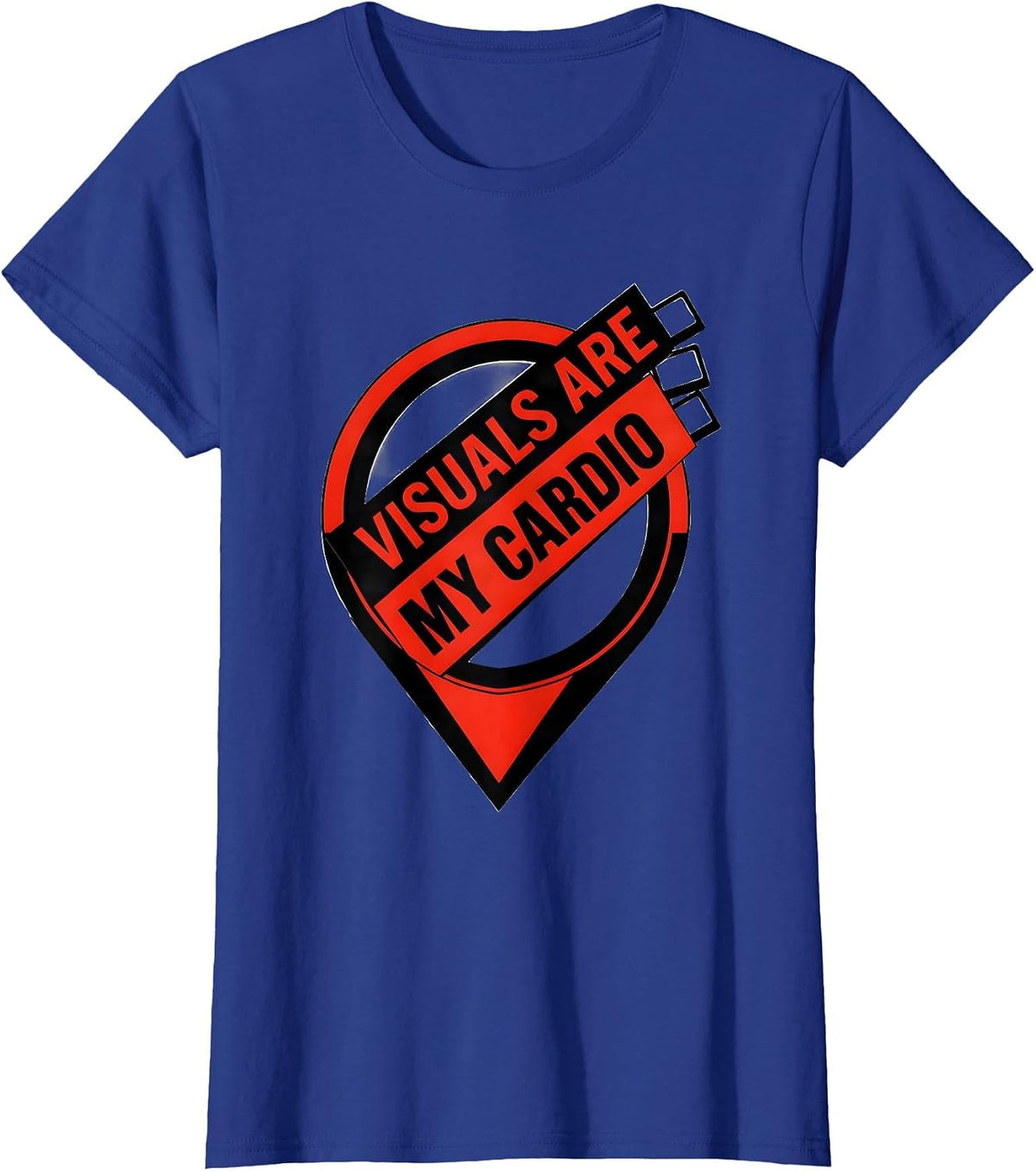 Women's Visuals Are My Cardio Constructivist Poster Special T-Shirt - Royal Blue