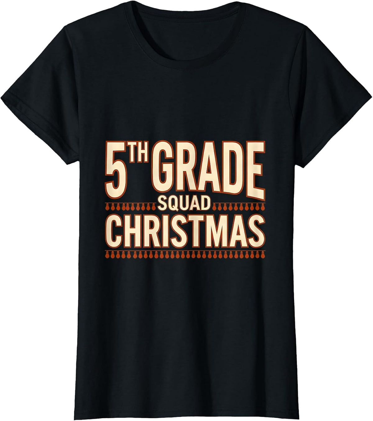 5th Grade Squad Christmas Teacher Humor Holiday T-Shirt - Black