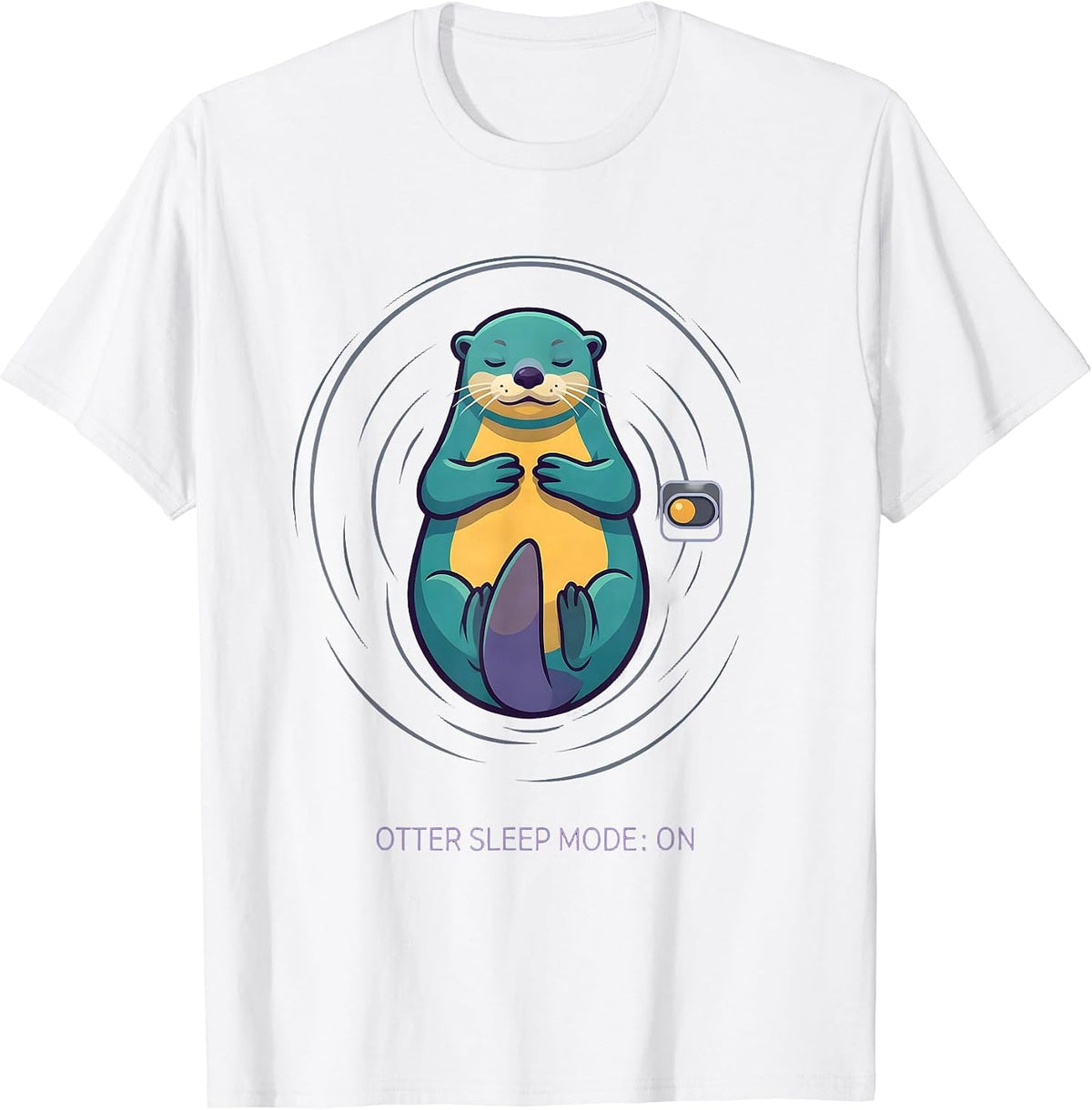 Otter Sleep Mode On Funny Animal Lover Pajama Gift T-Shirt - White