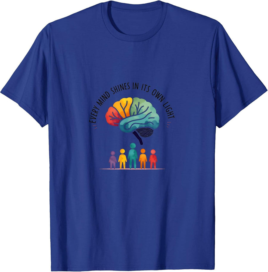 Autism Awareness: Every Mind Shines in Its Own Light T-Shirt - Royal Blue