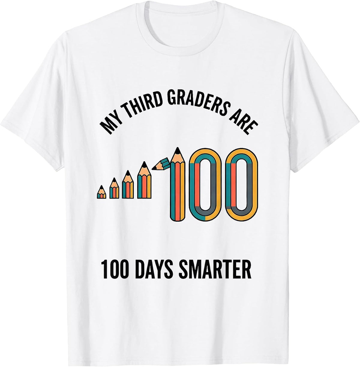 Men's My Third Graders Are 100 Days Smarter Retro Teacher 100th T-Shirt - White