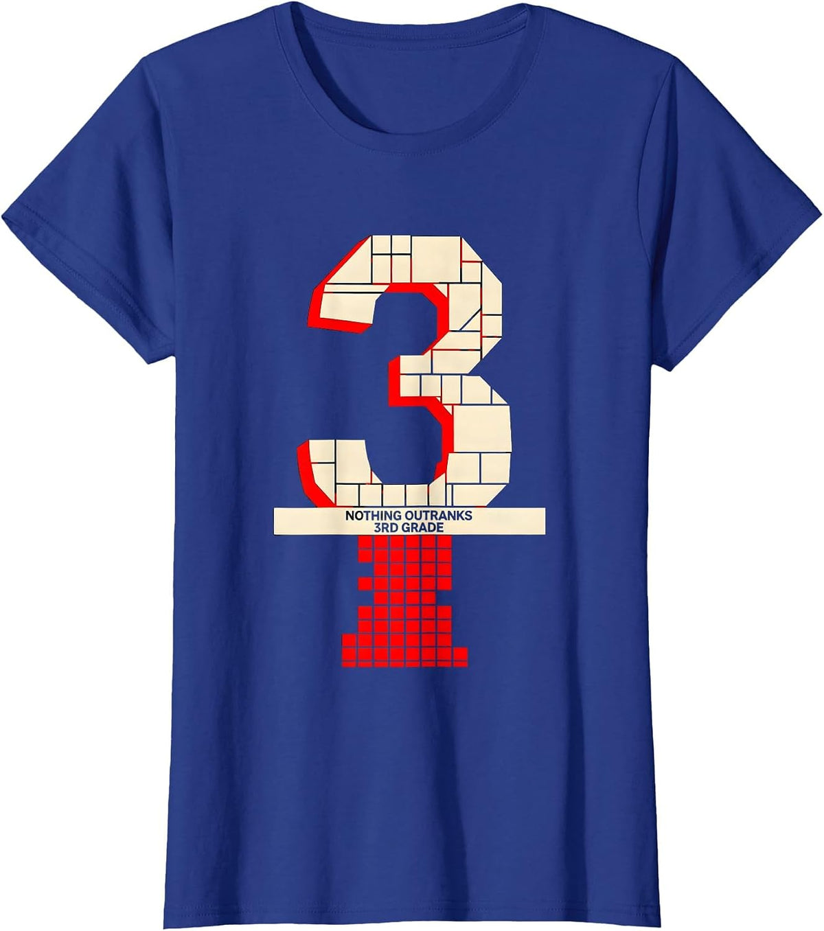 Women's Nothing Outranks 3rd Grade Funny Teacher Back To School T-Shirt - Royal Blue
