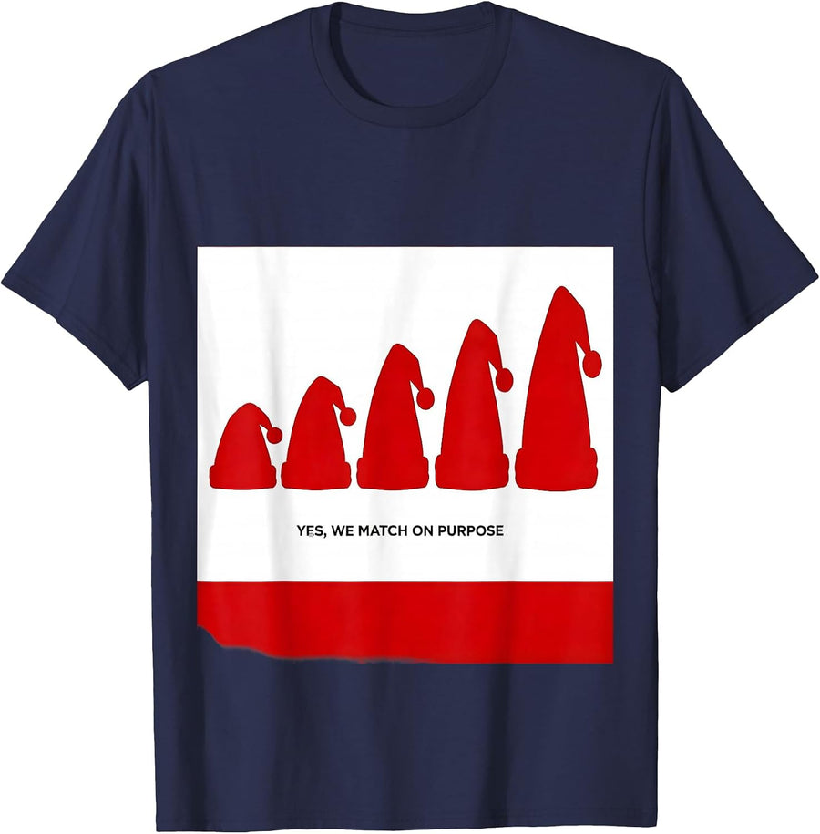 Yes, We Match On Purpose Festive Family Matching Christmas T-Shirt - Navy Blue