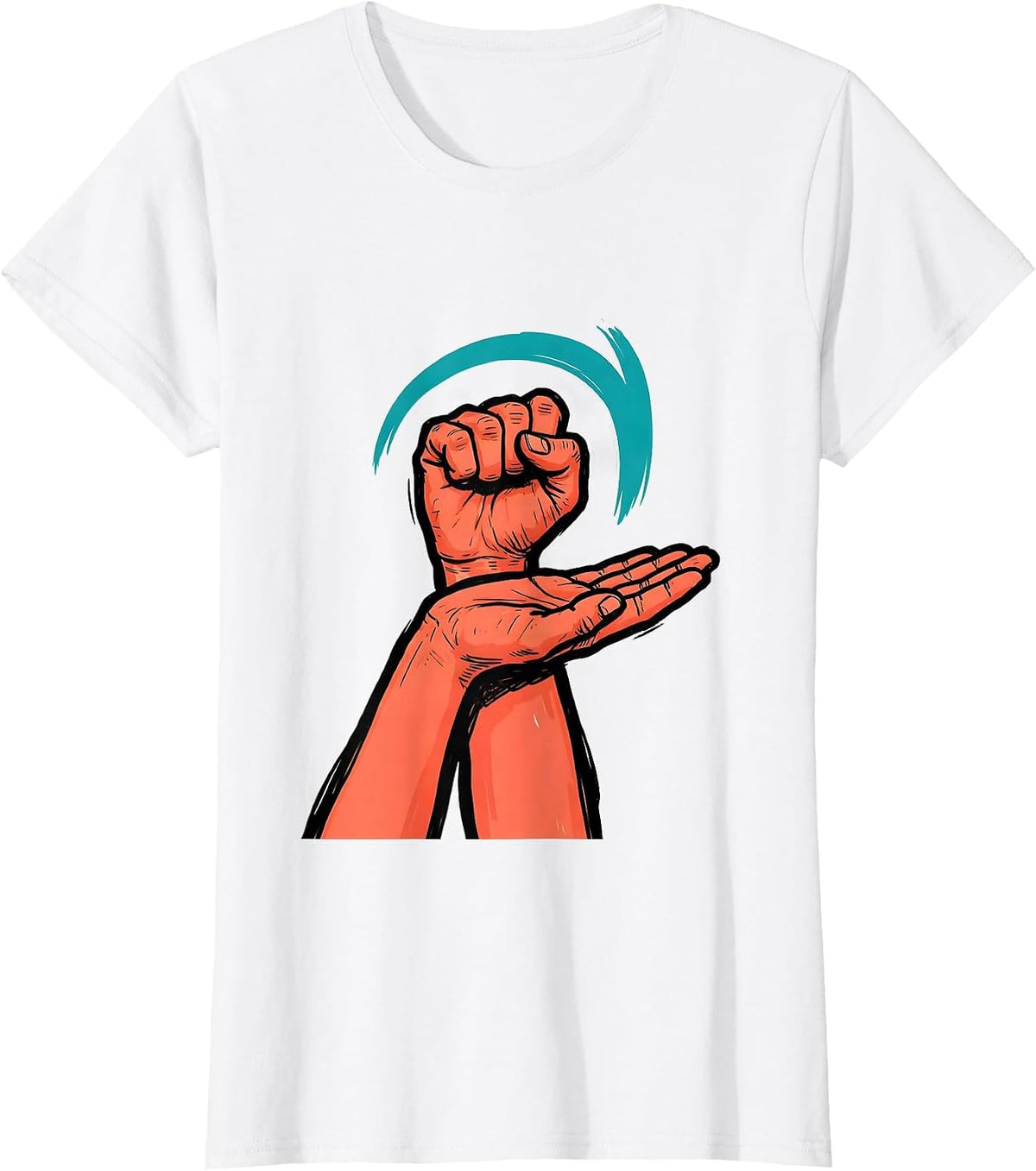 ASL Help Sign Teacher Humor Sign Language Interpreter T-Shirt - White