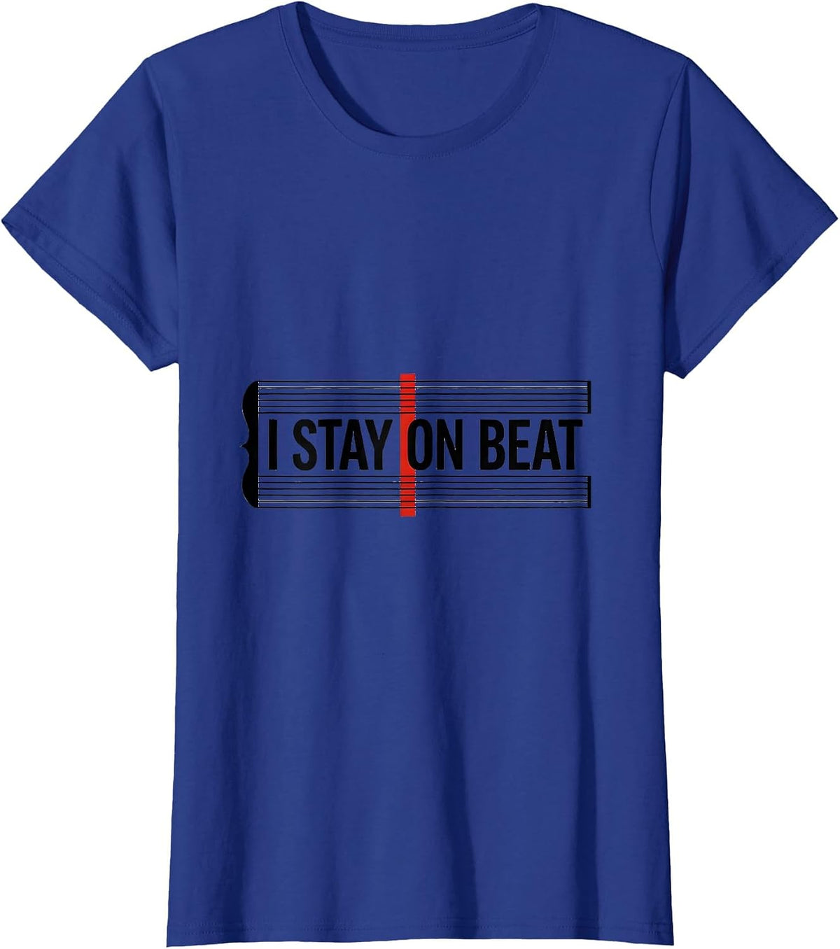 Women's I Stay On Beat Funny Music Lover Musician Pianist Gift T-Shirt - Royal Blue