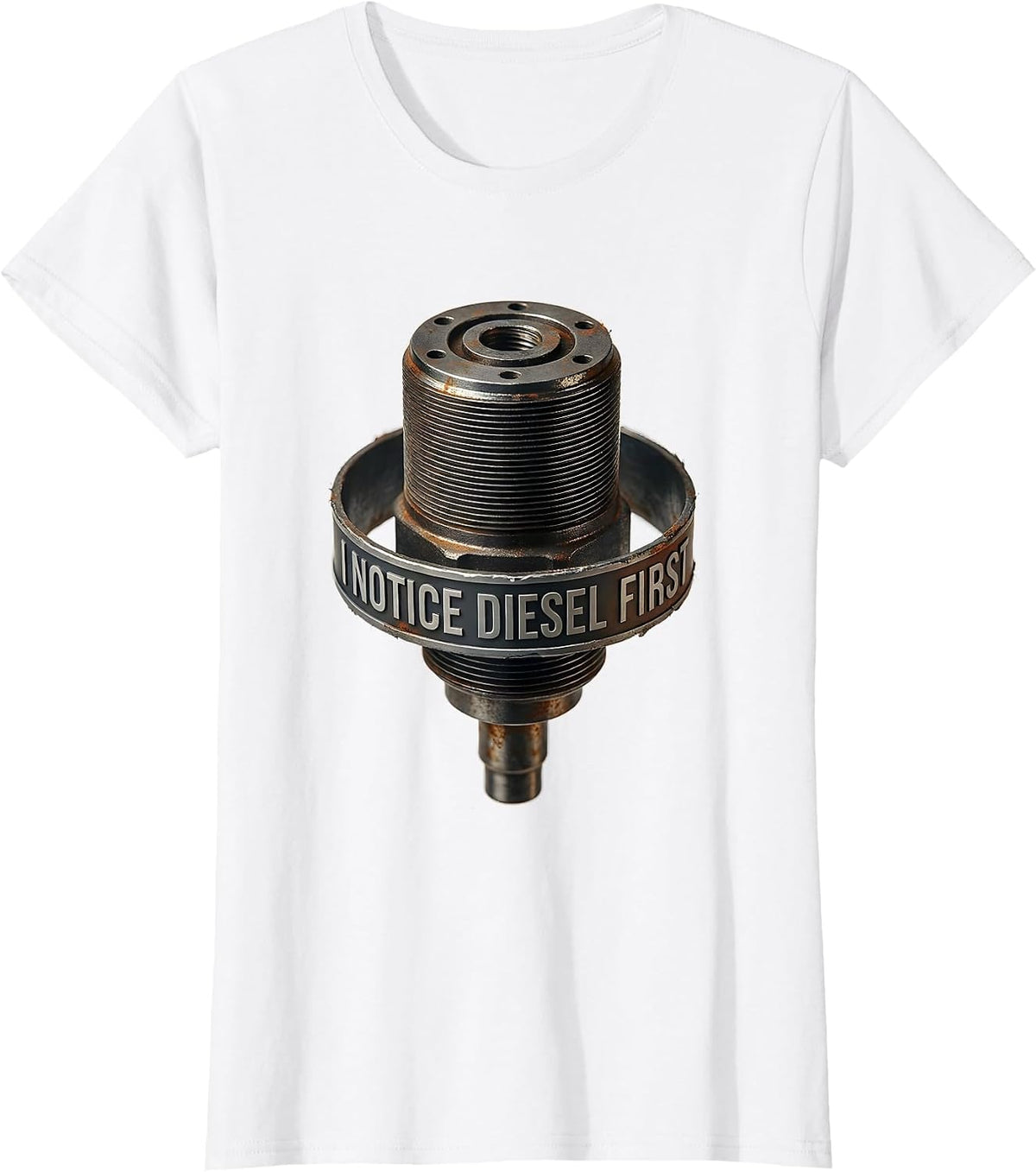 Women's I Notice Diesel First Funny Trucker Diesel Pickup Mechanic T-Shirt - White