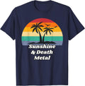 Sunshine & Death Metal Stuff for Metalhead | Heavy Metal T-Shirt - Navy Blue