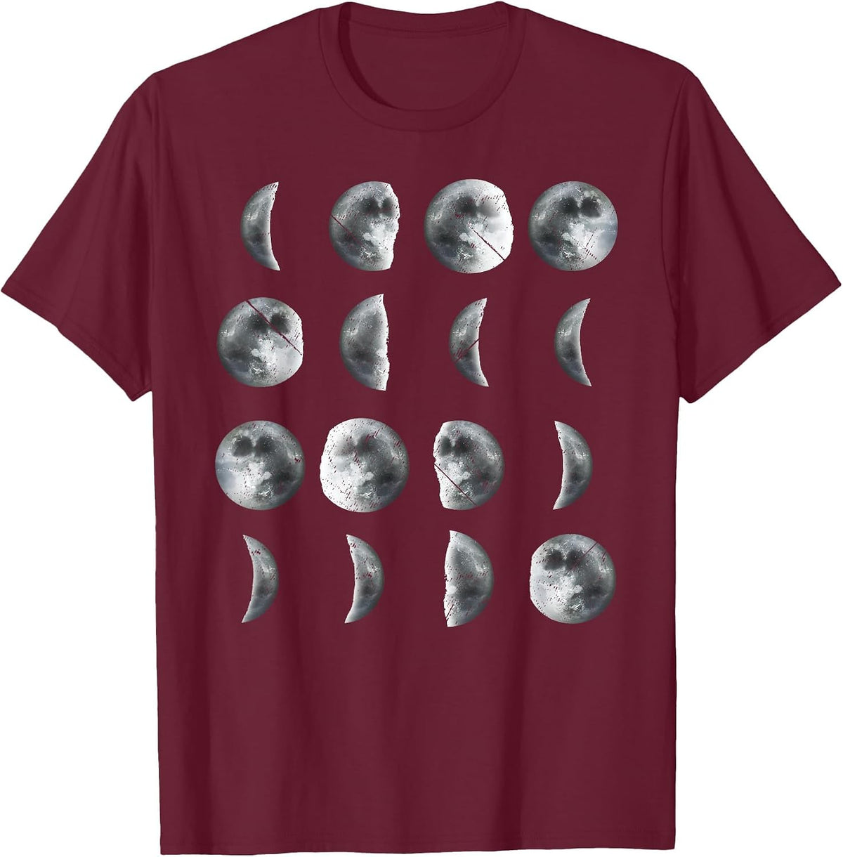 Space Science Student Teacher Funny Leonard Moon Phases T-Shirt - Burgundy