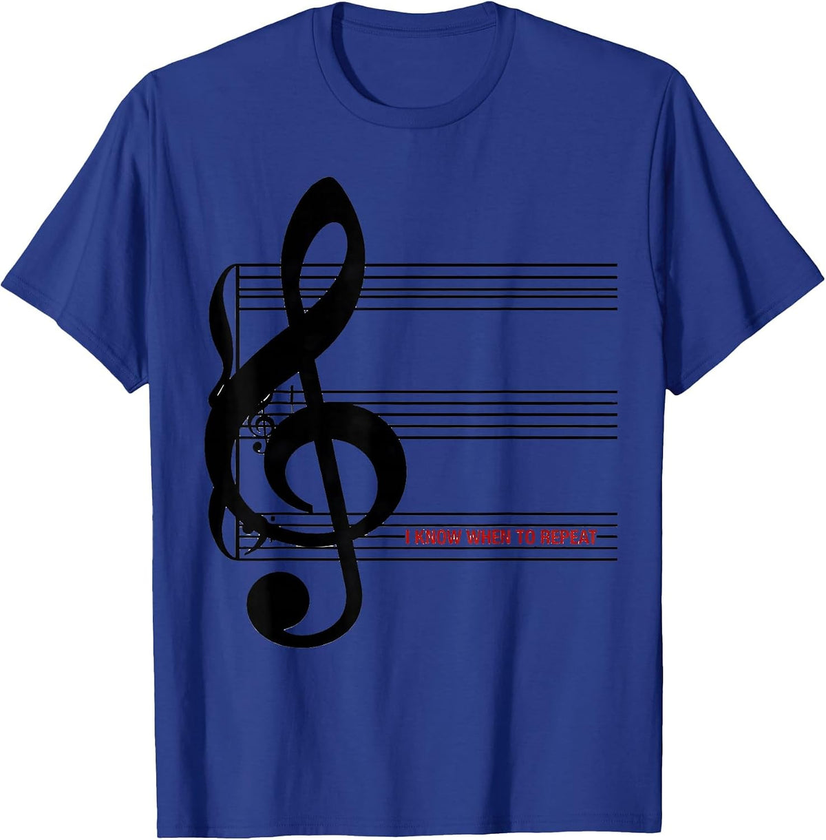 Men's I Know When To Repeat Funny Music Lover Pianist Humor T-Shirt - Royal Blue