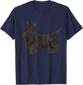 Scottish Terrier Dog Scottie T-Shirt - Navy Blue