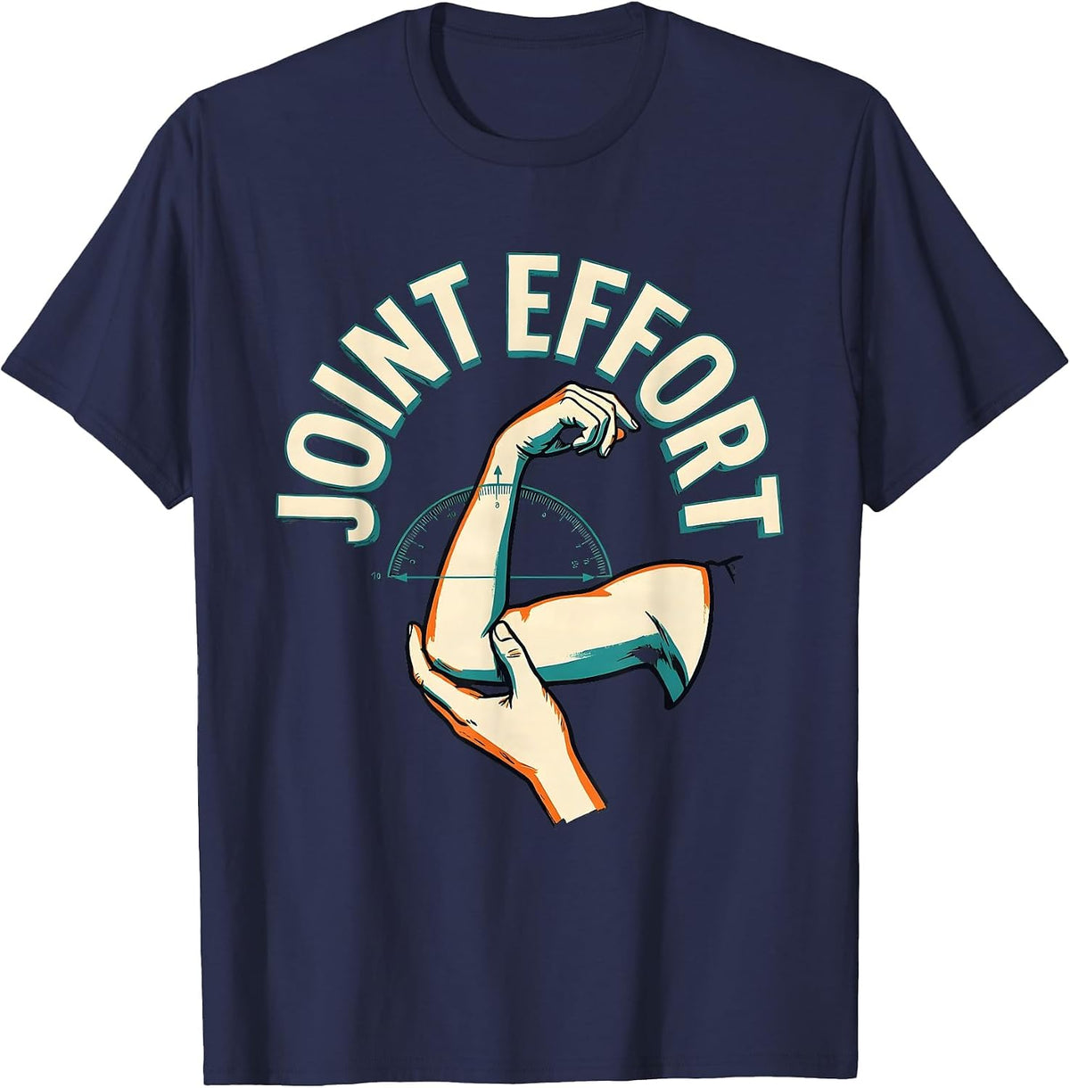 Joint Effort Funny Therapist Gift Physical Therapy Humor T-Shirt - Navy Blue