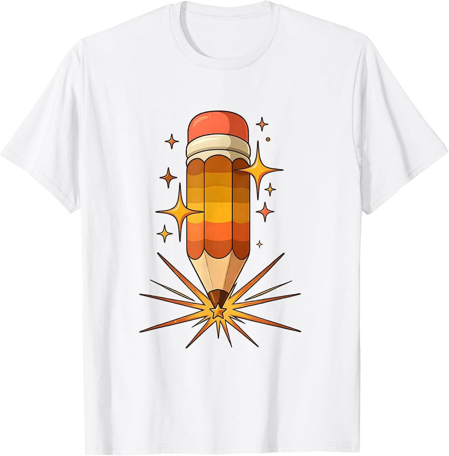 Men's Magical SPED Teacher Pencil Wand Sparkles Design T-Shirt - White