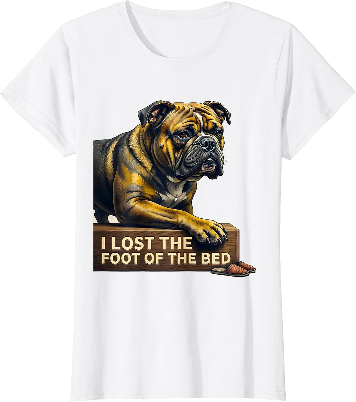 I Lost The Foot Of The Bed Funny Pitbull Dog Mom Humor T-Shirt - White