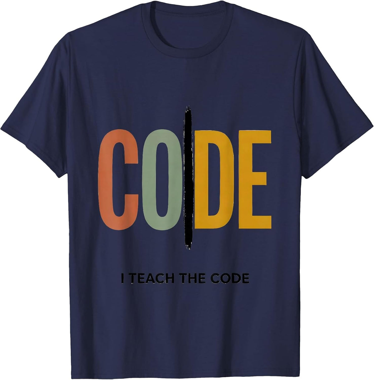 Men's I Teach The Code Dyslexia Teacher Humor SPED Specialist T-Shirt - Navy Blue