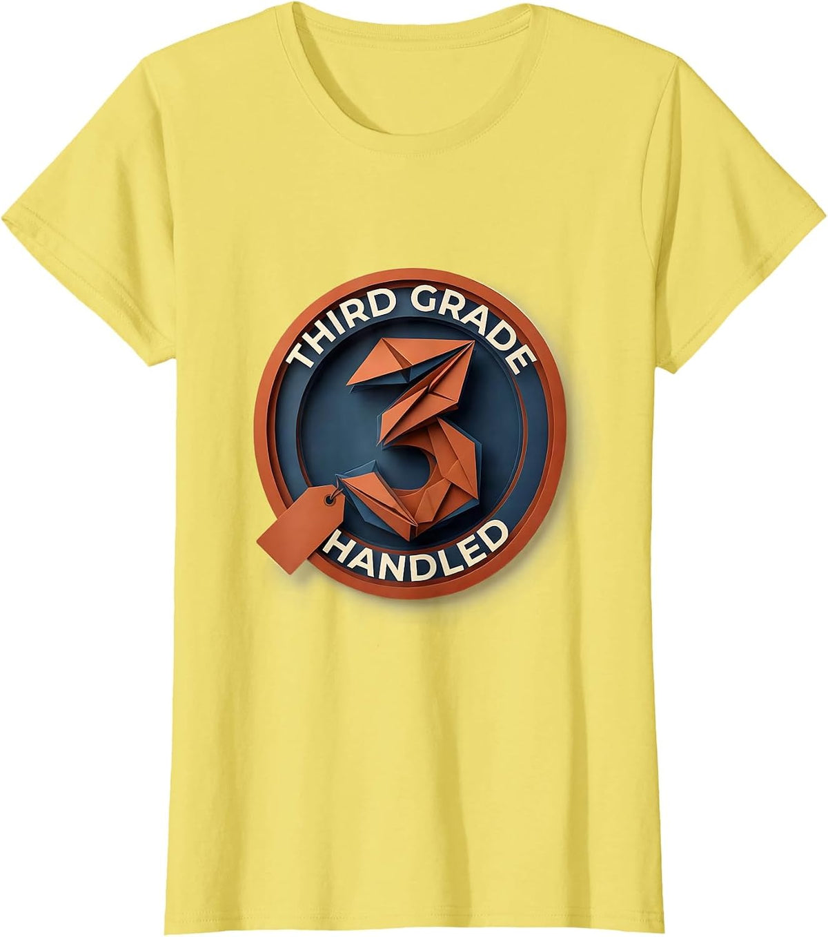 Women's Third Grade Handled Playful Back To School Teacher Kids T-Shirt - Lemon Yellow