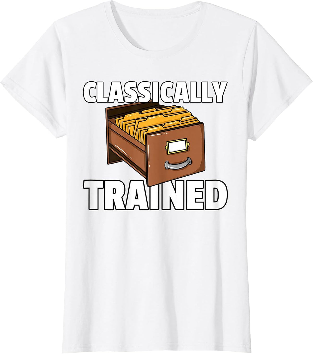 Card Catalog Library for Librarian T-Shirt - White