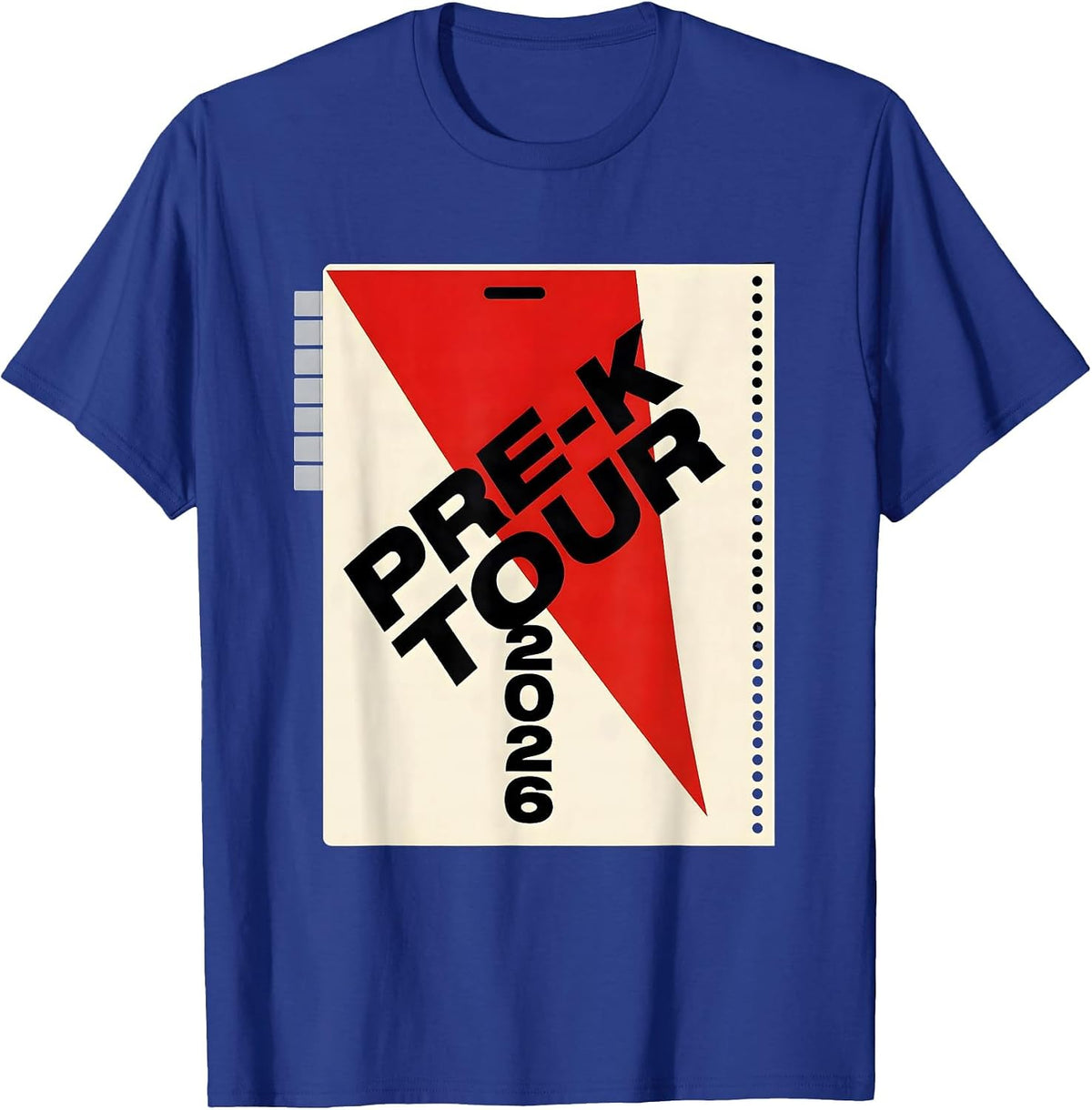 Men's Pre-K Tour 2026 Playful Rock Music Parody Back to School T-Shirt - Royal Blue