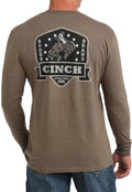 Cinch Men's Brown Bucking Horse Long Sleeve Tee Shirt - As Pictured