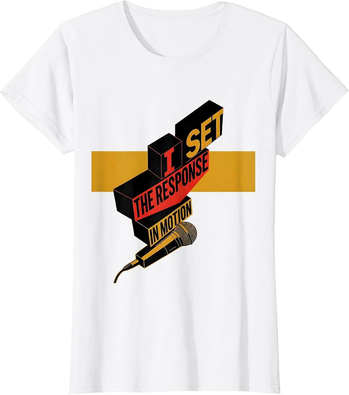 I Set The Response In Motion Funny 911 Dispatcher Thin Gold T-Shirt - White