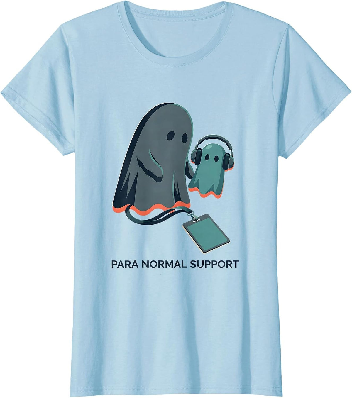 Para Normal Support Funny Ghost Para Teacher Halloween T-Shirt - Baby Blue