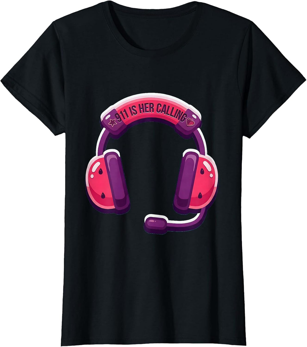 911 Is Her Calling Dispatcher Design T-Shirt - Black