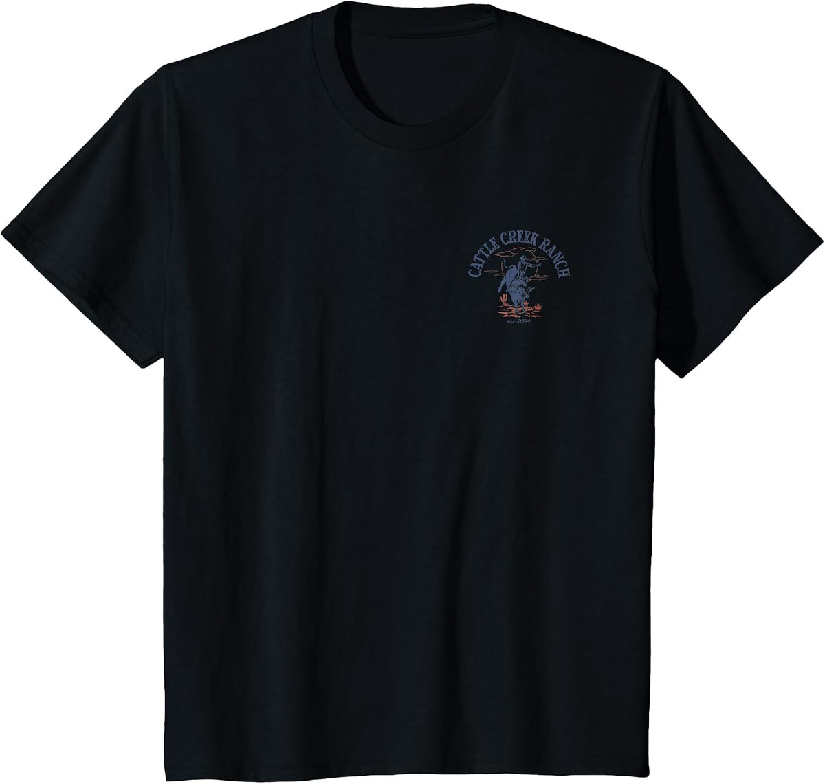 Cattle Creek Bull Riding Rodeo Western Graphic T-Shirt - Black