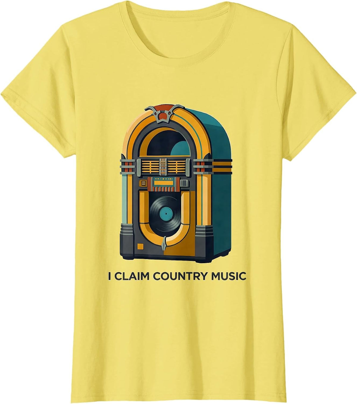 I Claim Country Music Midcentury Modern Country Fan Casual T-Shirt - Lemon Yellow