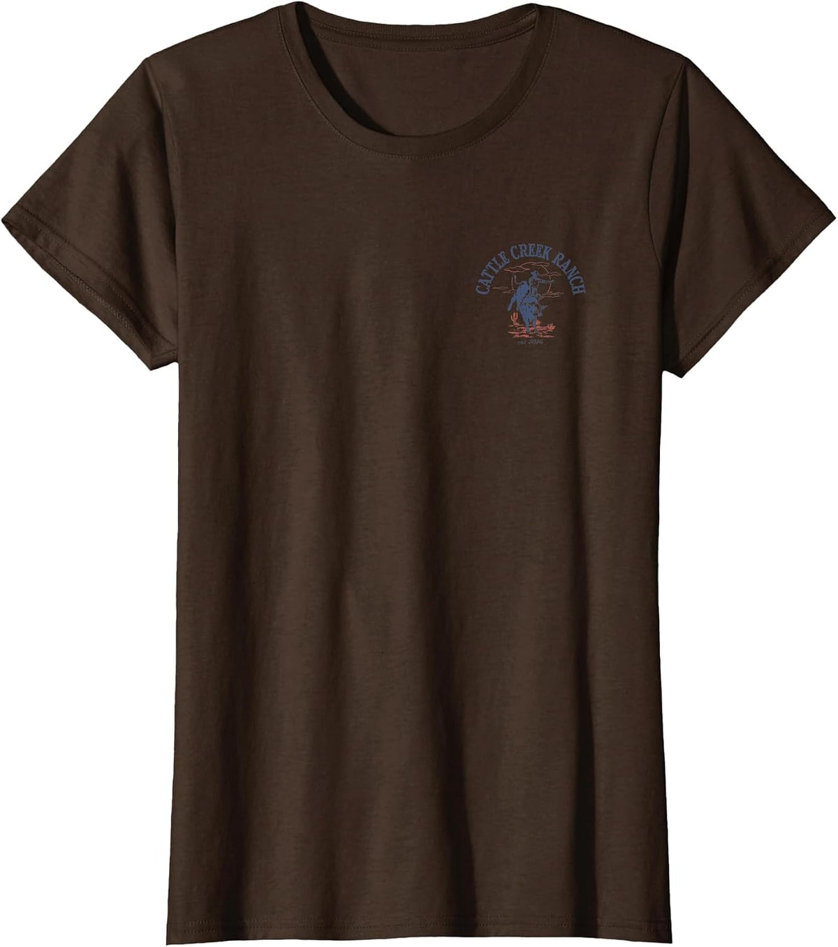 Cattle Creek Bull Riding Rodeo Western Graphic T-Shirt - Brown