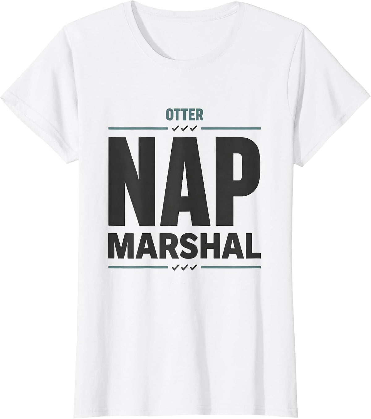 Women's Otter Nap Marshal Cute Animal Sleepshirt Lounge Wear T-Shirt - White