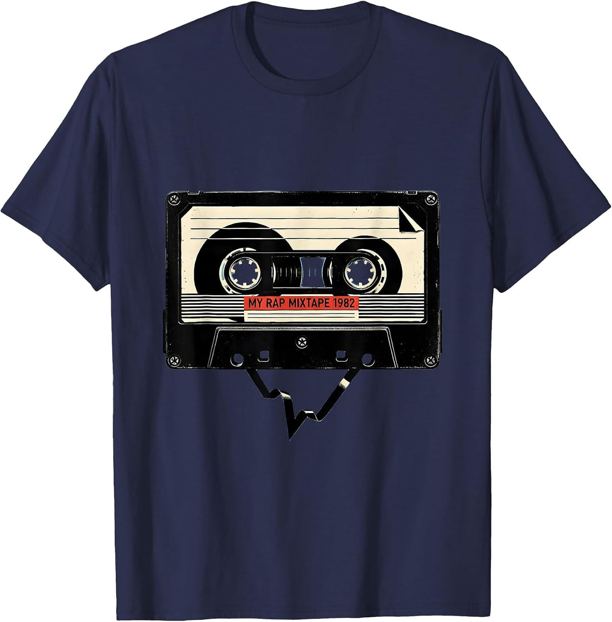 My Rap Mixtape 1982 Retro Hip Hop Nostalgia 80s 90s T-Shirt - Navy Blue