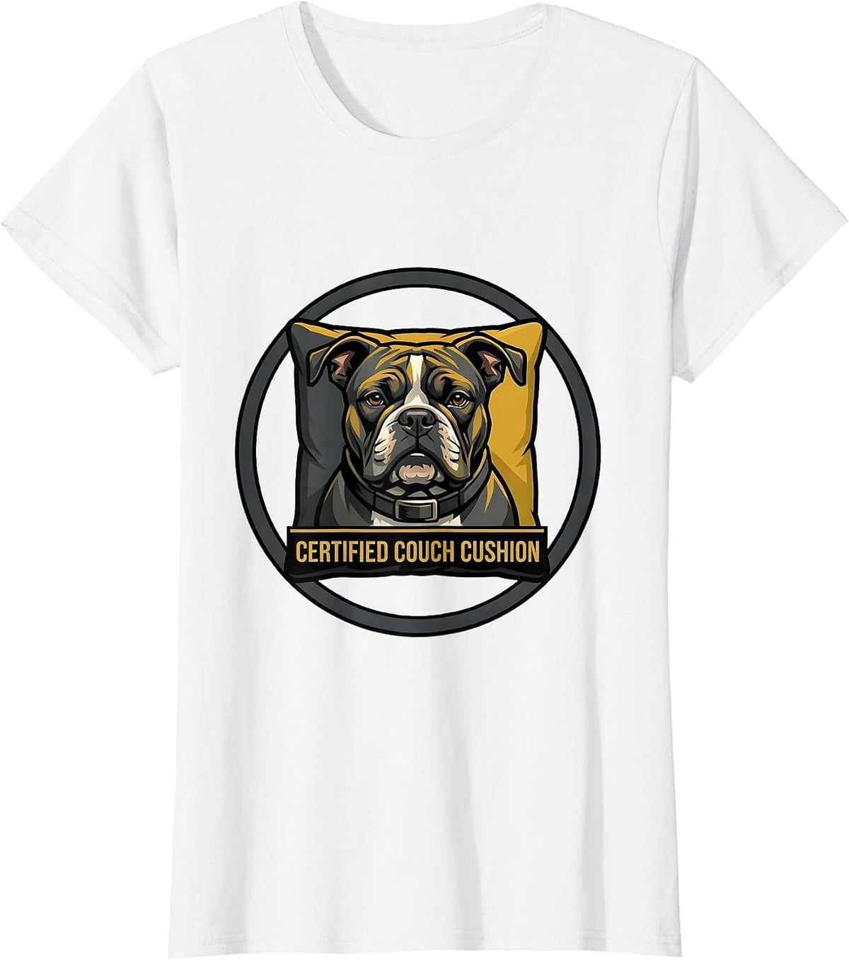 Certified Couch Cushion Funny Pitbull Dog Mom Pit Bull Owner T-Shirt - White