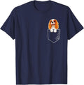 Cute Mens Womens Kids Pocket Cavalier Spaniel Dog Lover T-Shirt - Navy Blue
