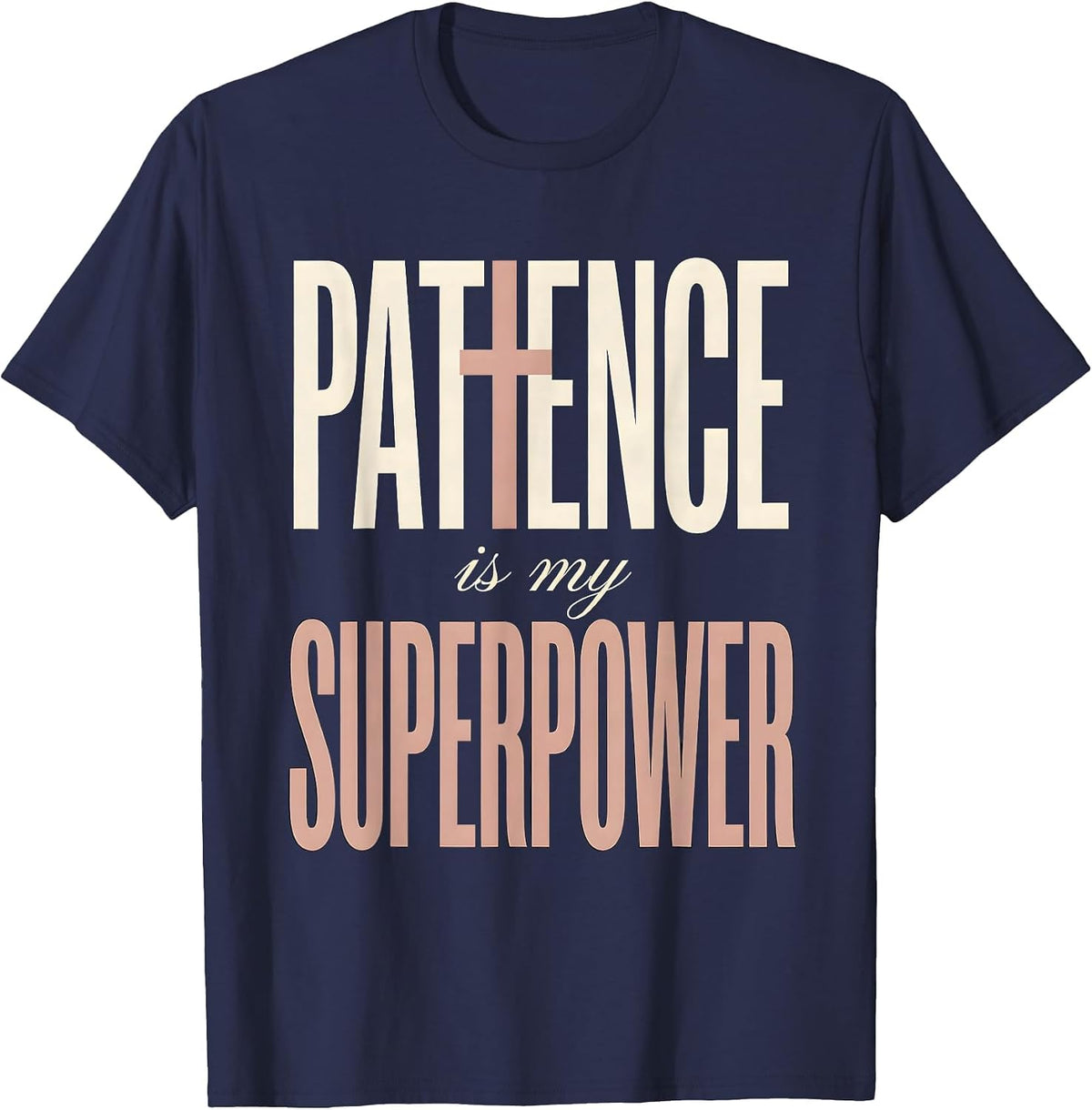 Men's Patience Is My Superpower Sped Teacher Design T-Shirt - Navy Blue