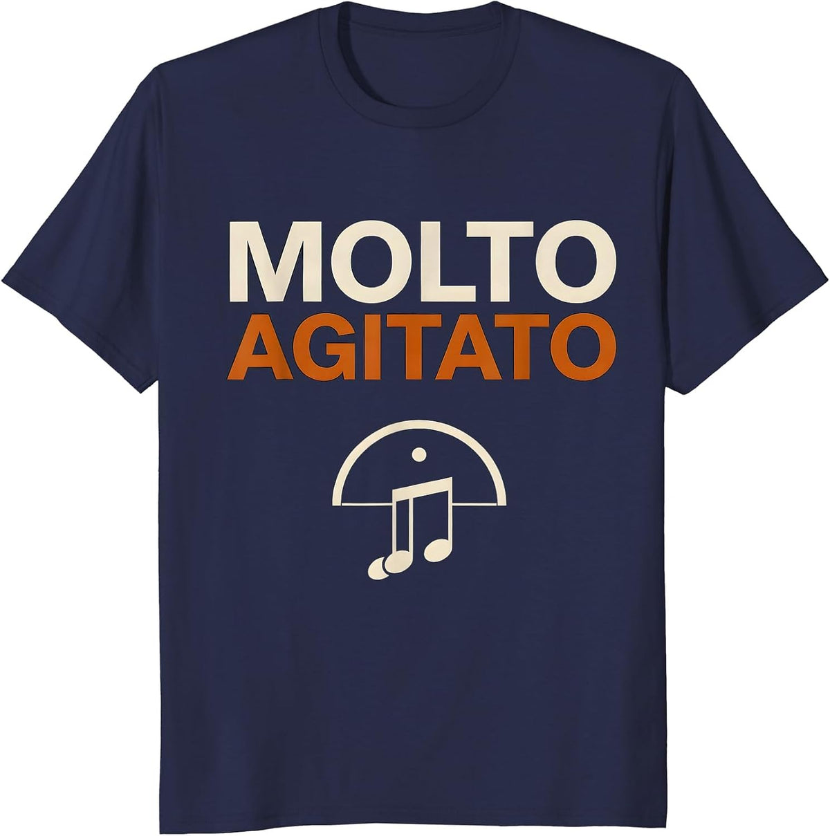Men's Molto Agitato Editorial Conceptual Music Teacher Halloween T-Shirt - Navy Blue
