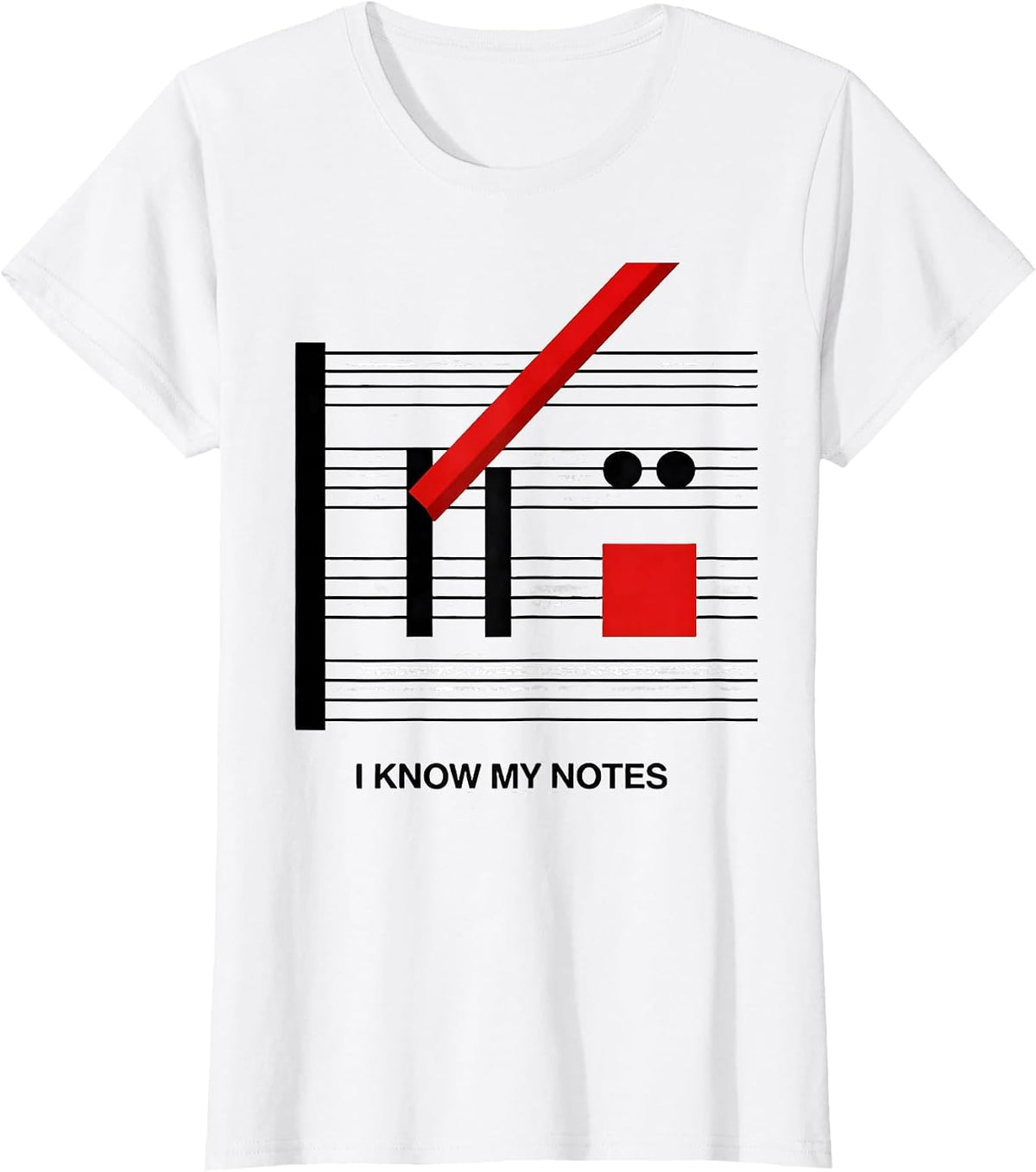 Women's I Know My Notes Funny Musician Music Lover Humor T-Shirt - White
