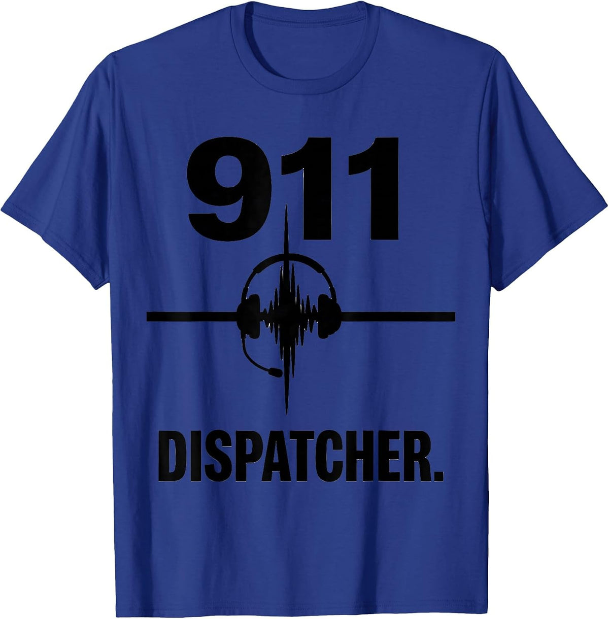 911 Dispatcher Emergency Services Worker Pulse Line Identity T-Shirt - Royal Blue
