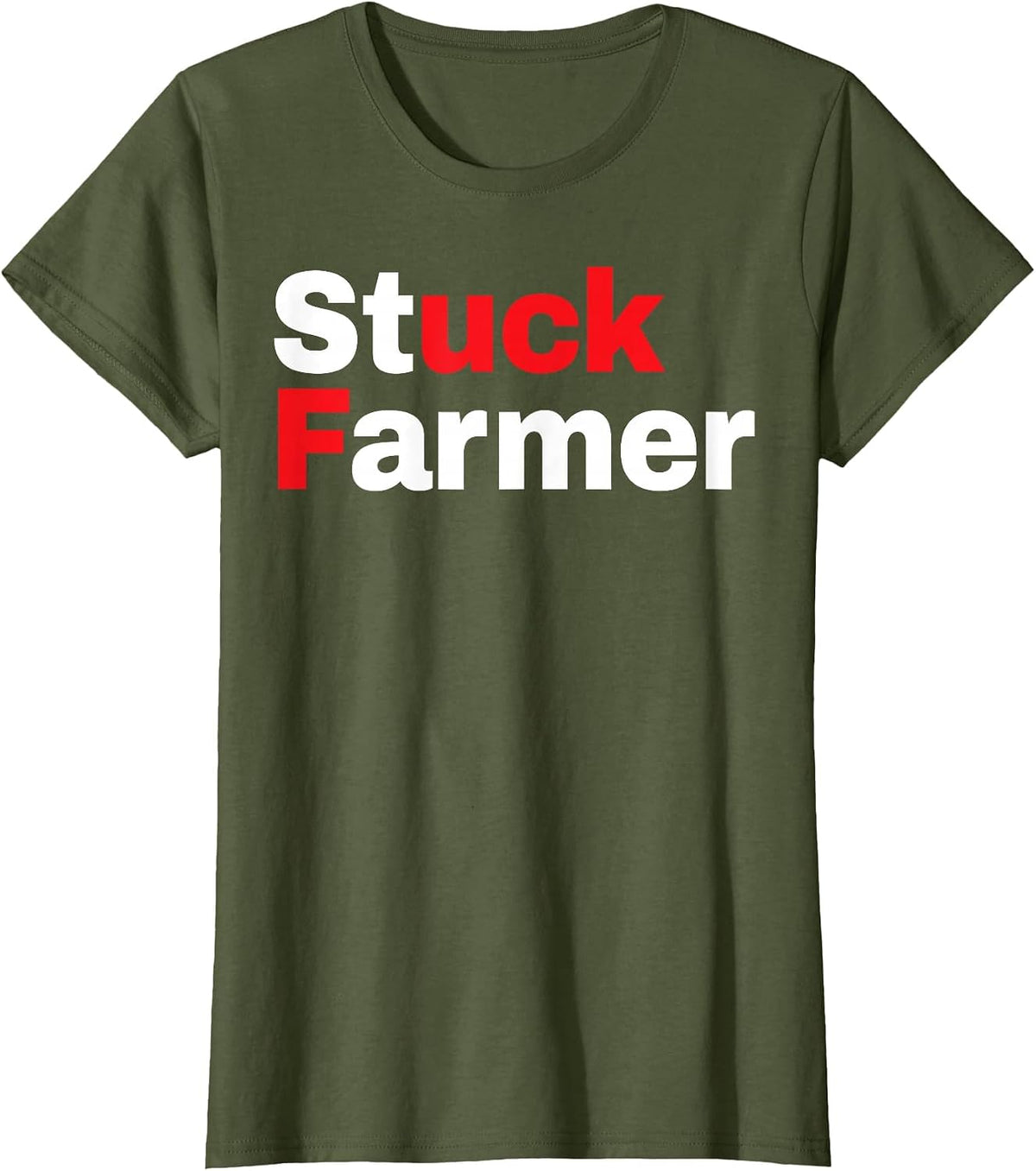 Stuck Farmer T-Shirt - Olive Green