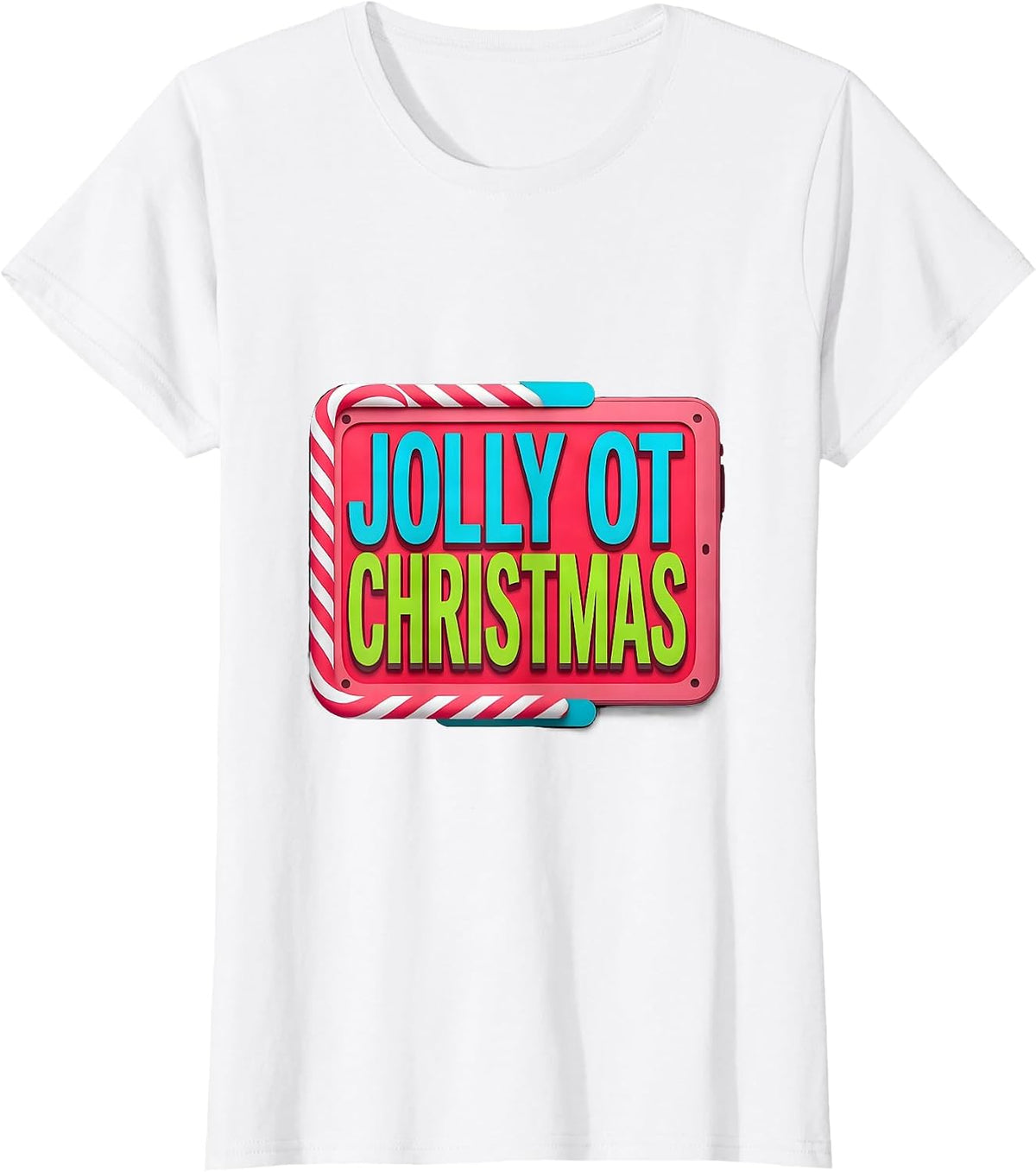 Women's Jolly OT Christmas Funny Occupational Therapy Workplace T-Shirt - White