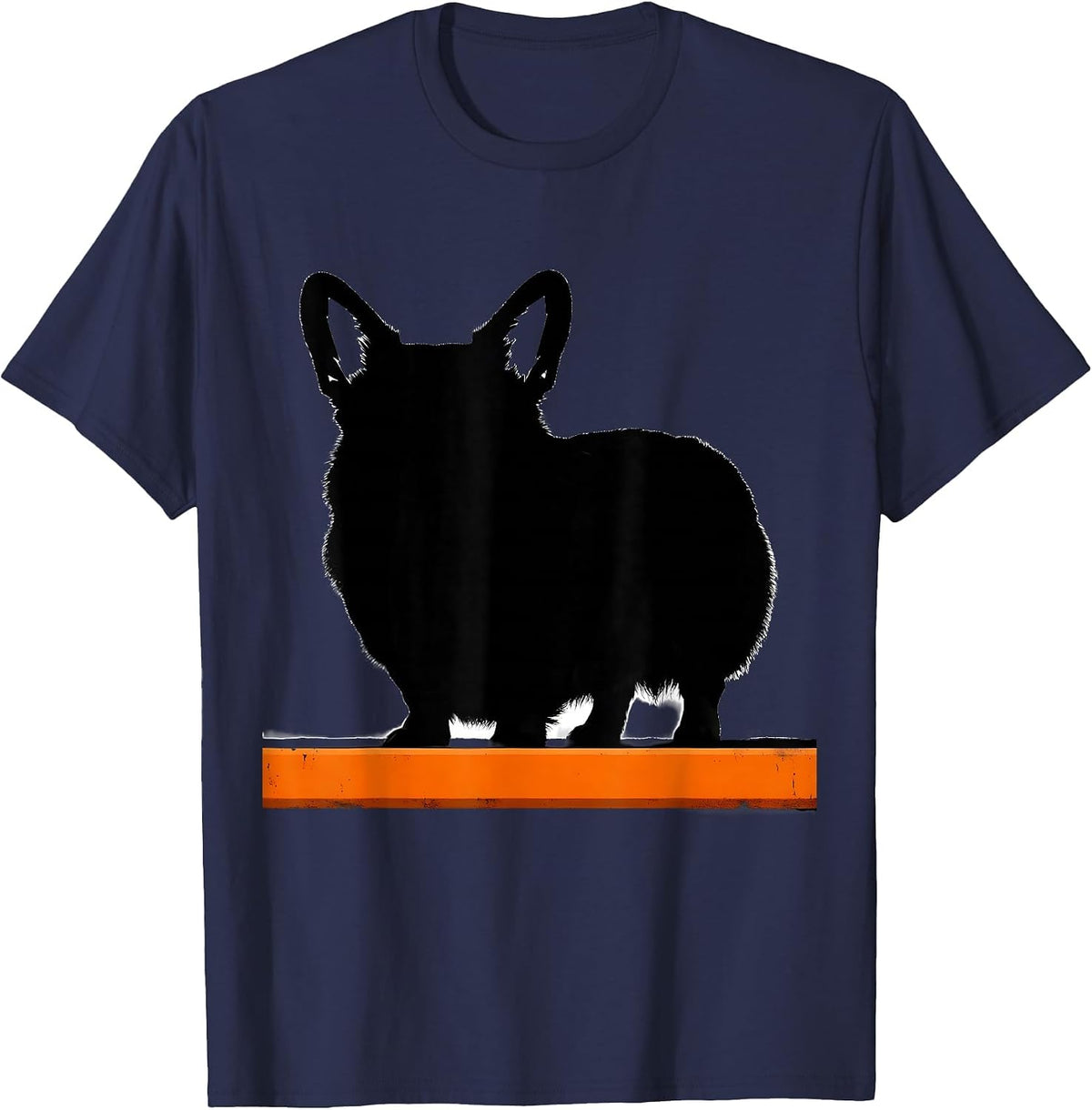 Corgi Silhouette Funny Dog Lover Humor T-Shirt - Navy Blue