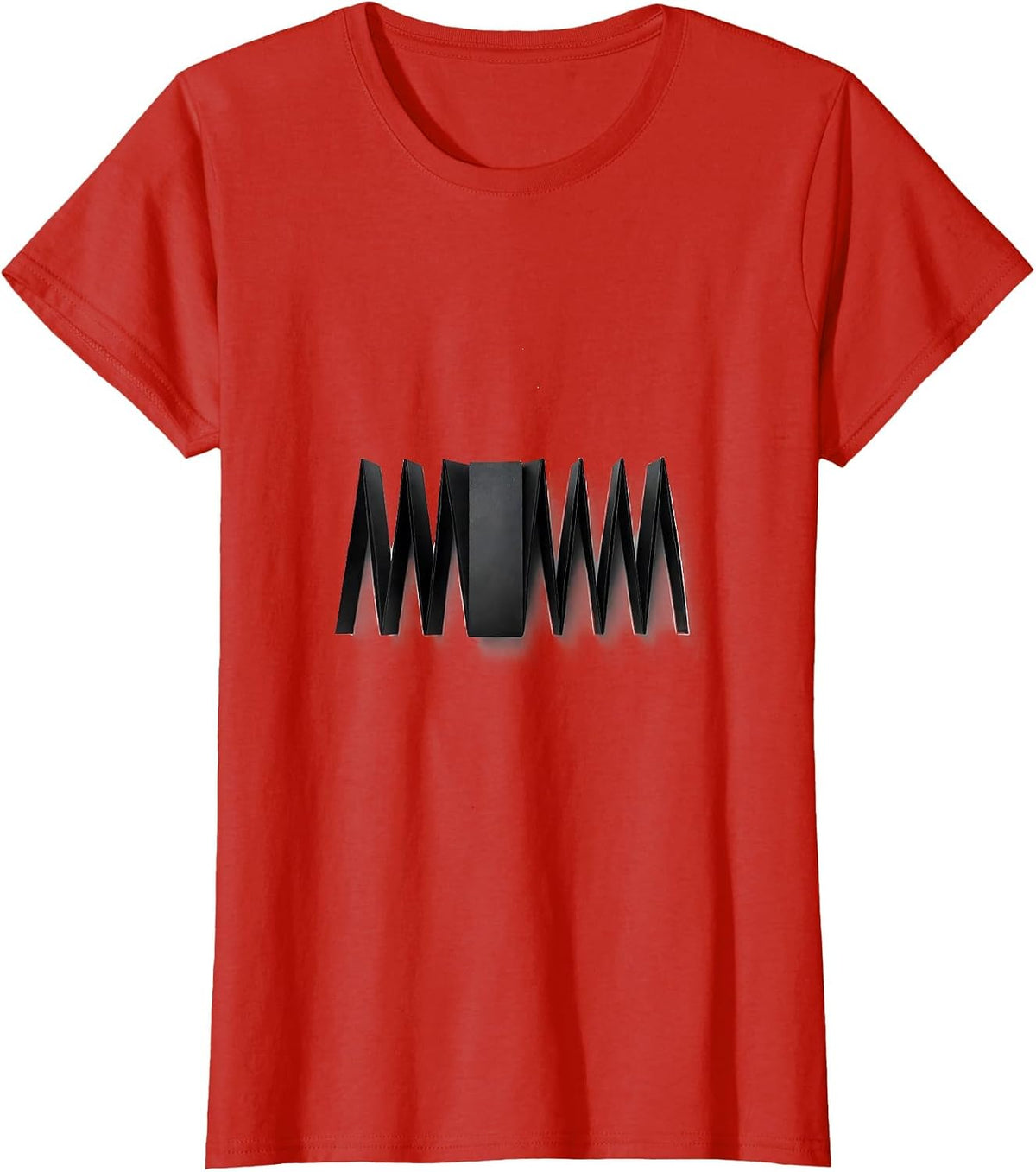 Zigzag Ribbon Minimalist Monday Humor T-Shirt - Red
