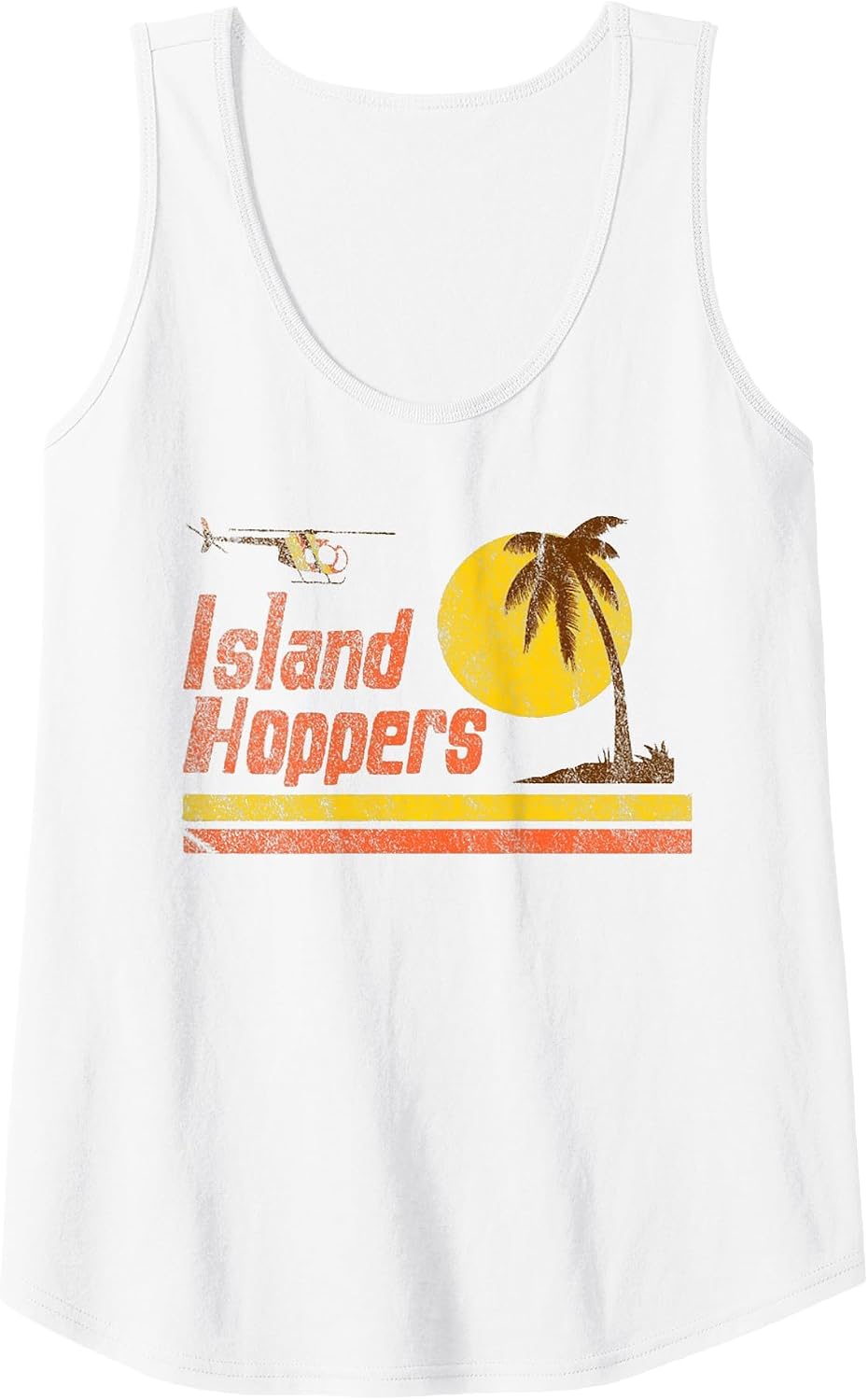 Magnum Island Retro Hoppers Sunset in PI Tank Top - White