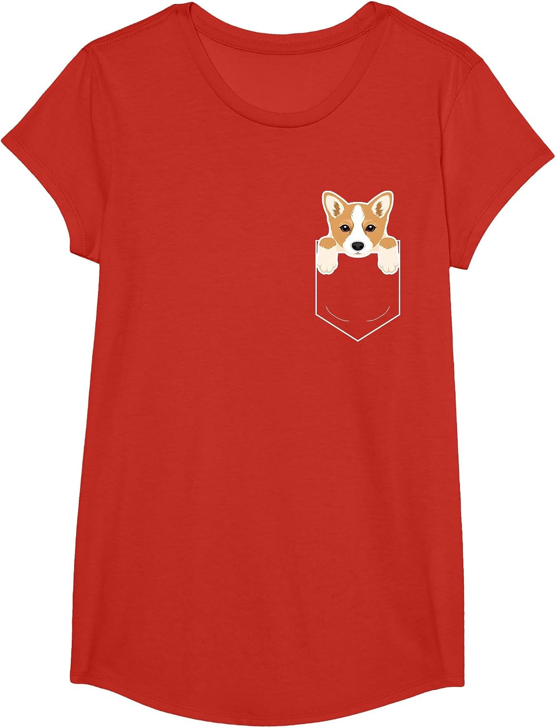 Corgi in My Pocket Cute Dog Owner T-Shirt T-Shirt - Girls Red