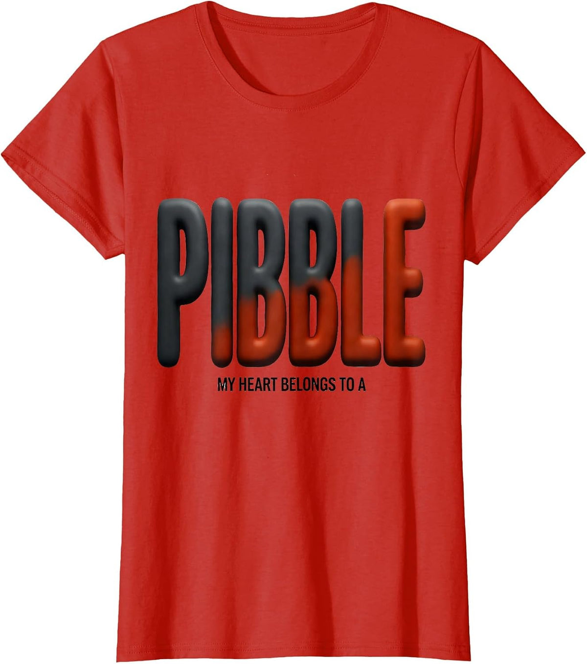 Women's My Heart Belongs To A Pibble Funny Pitbull Dog Lover Gift T-Shirt - Red