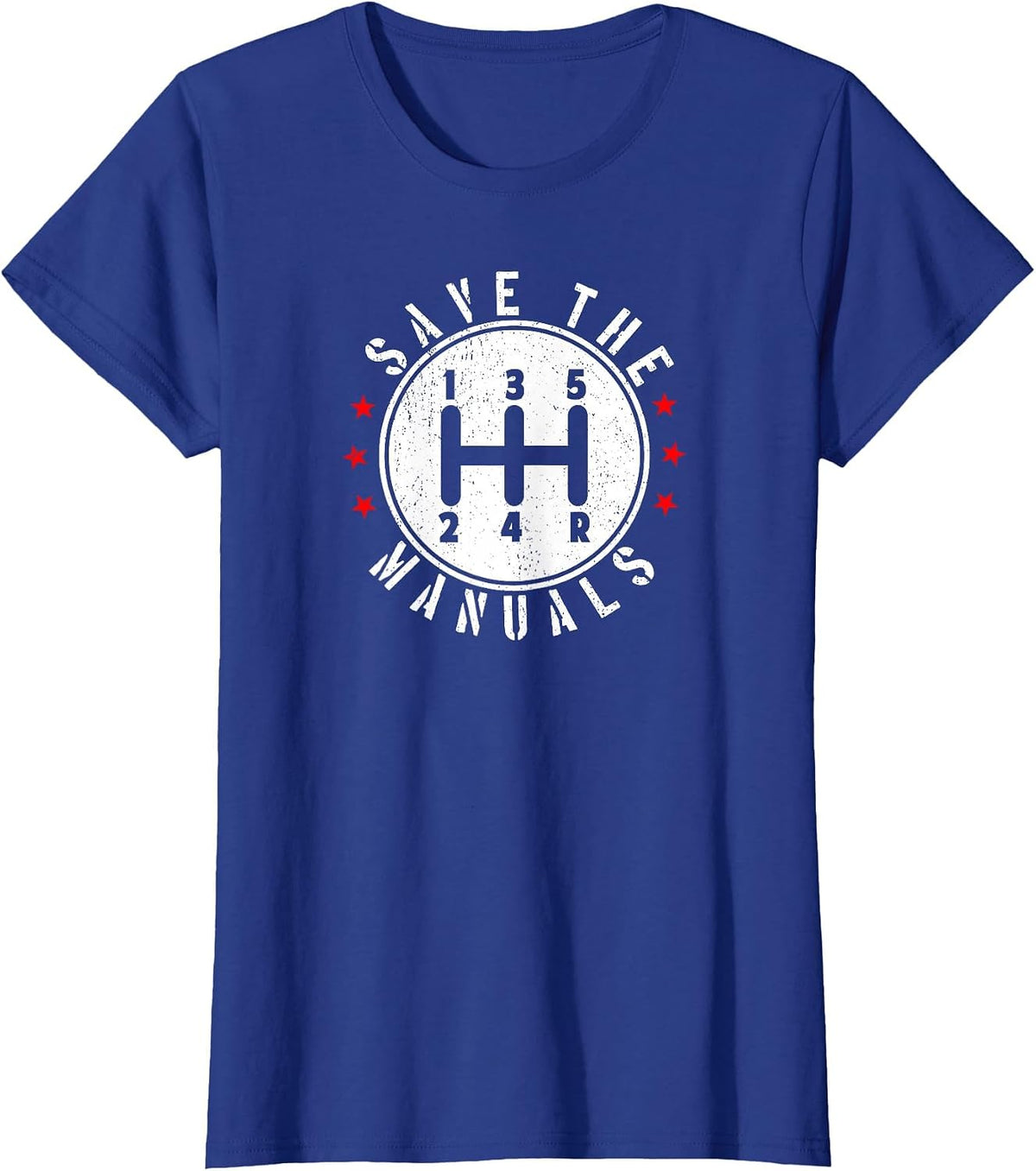Save The Manuals-Manual Transmission Stick Driver T-Shirt - Royal Blue