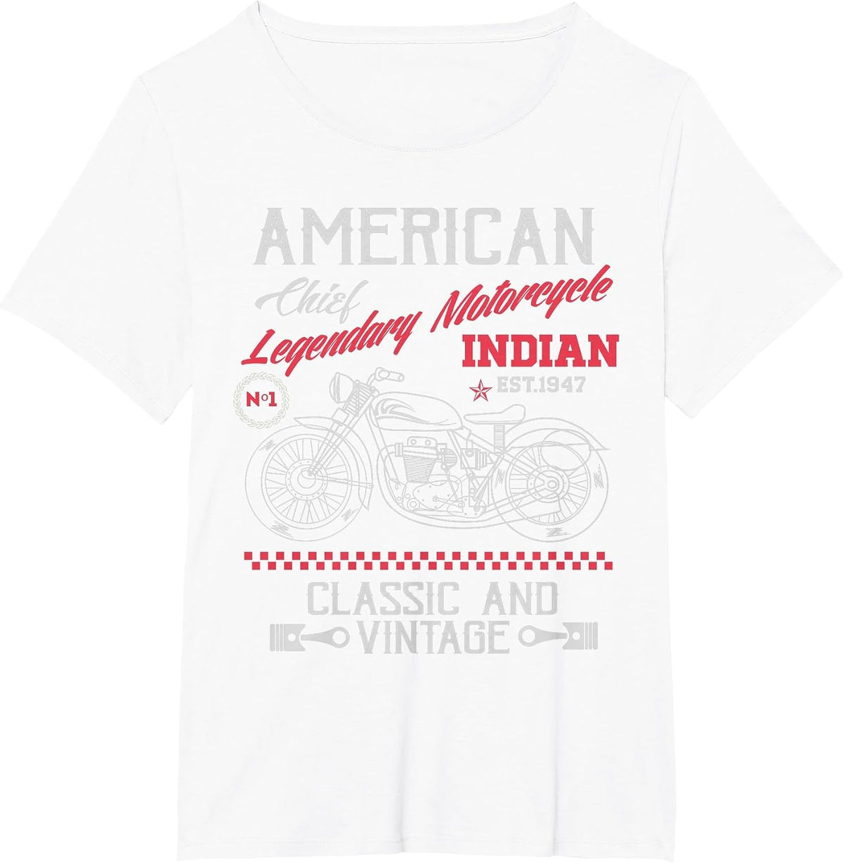 Vintage American Motorcycle Indian Old Bikers T-Shirt T-Shirt - White