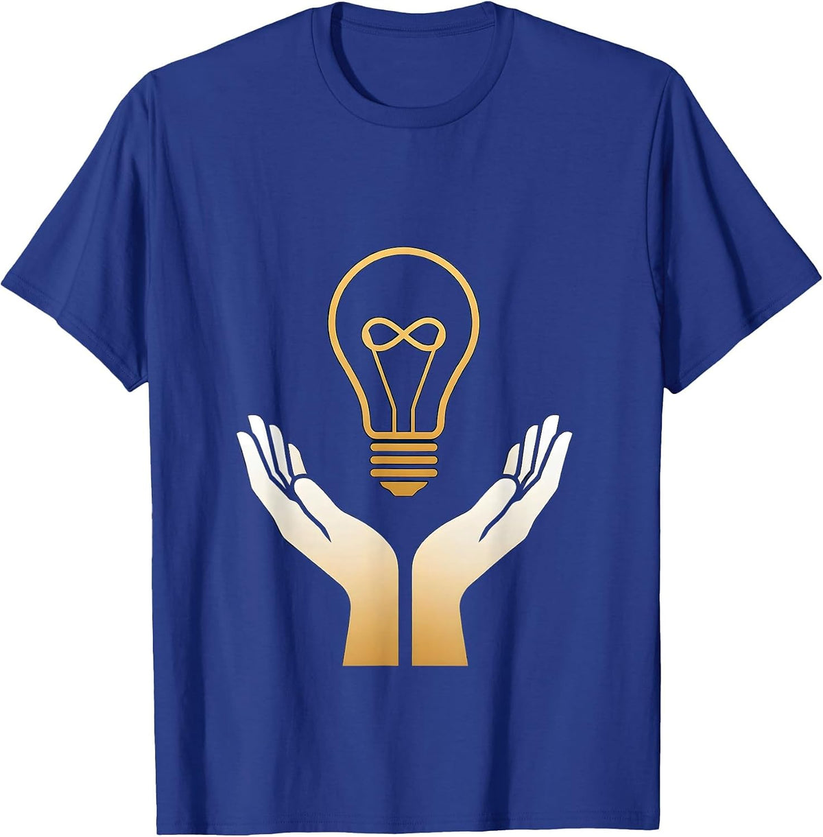 Autism Awareness Illuminated Light Bulb Hands Design T-Shirt - Royal Blue