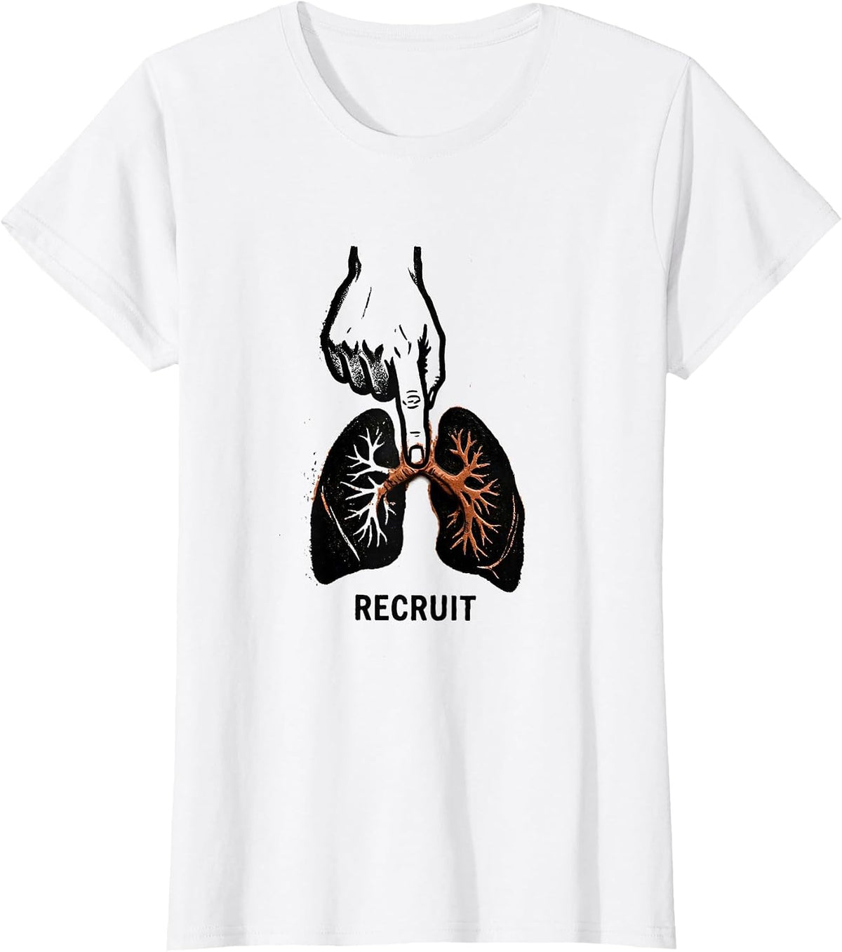 Recruit Bold Stamp Respiratory Therapist RT Lung Care Humor T-Shirt - White