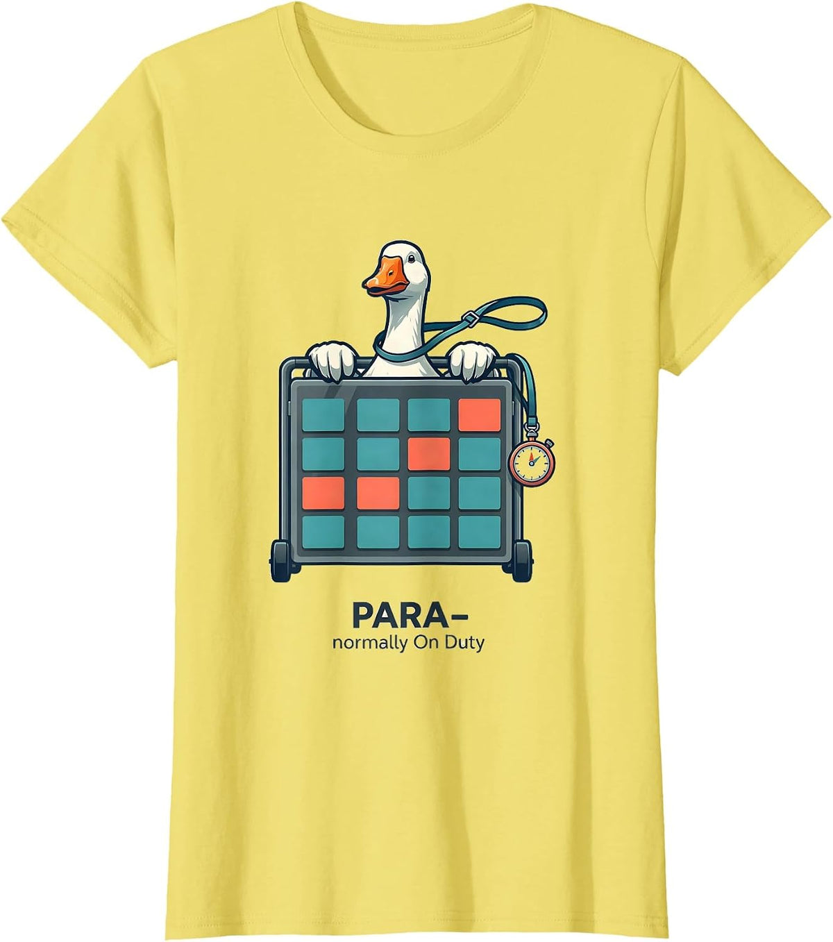 Women's Para-normally On Duty Funny Paraprofessional Goose SPED T-Shirt - Lemon Yellow