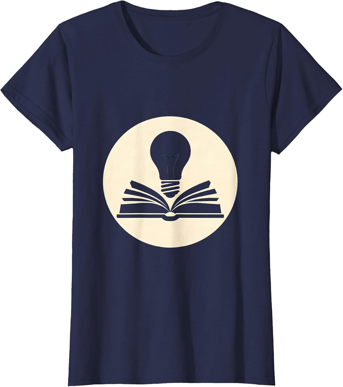 Women's Sped Teacher Illuminated Book Graphic T-Shirt - Navy Blue